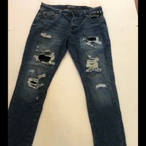 Men jeans patched
